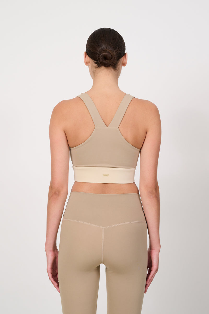 RIVER LIFT medium support pattern bra - Dune